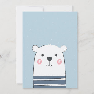 Convite Bear Bonito Cartoon Kids Baby Trabalho de arte