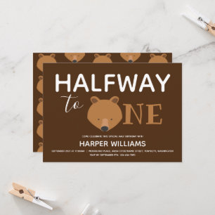 Convite Bear Brown Seis Meses Bebê Semestre Nascimento