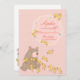 Convite Bear e Ducklings Infantis Aniversário