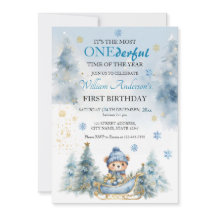 Bear Natal Um Primeiro Aniversário Inverno