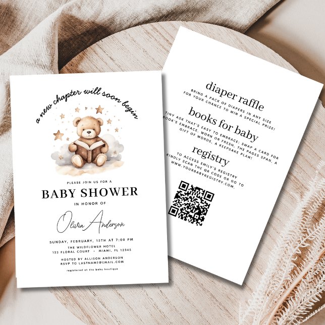 Convite Bear Novo Capítulo Começa Rapaz Tudo em Um Chá de  (Criador carregado)