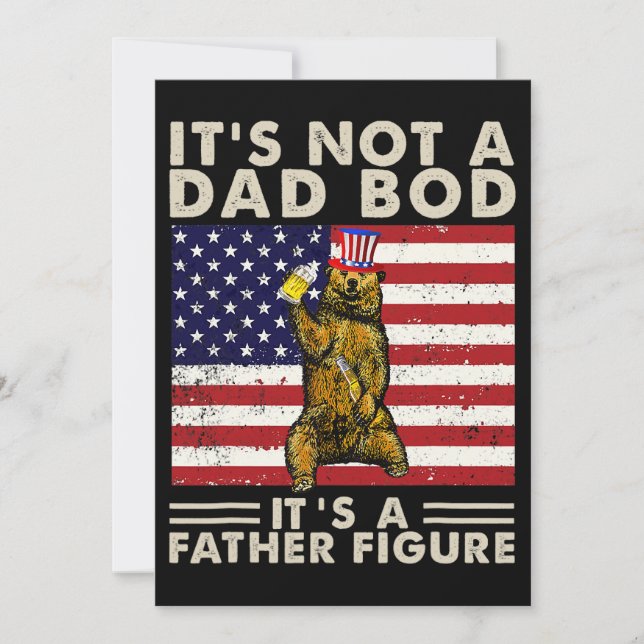 Convite Bear Retro Não É Um Bod Pai É Um Pai Figura U (Frente)