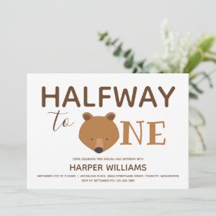 Convite Bear Seis Meses Bebê Seminário