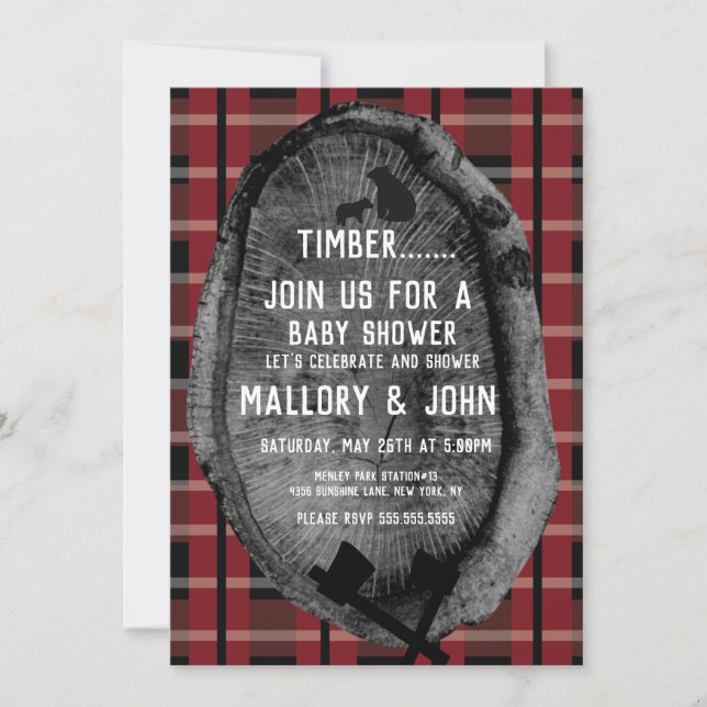 Convite Bear Trail Woods Adventure Lumbar Jack (Frente)