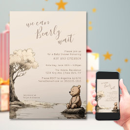 Convite Bear Urso | Podemos Ampliar O Chá de fraldas De Es