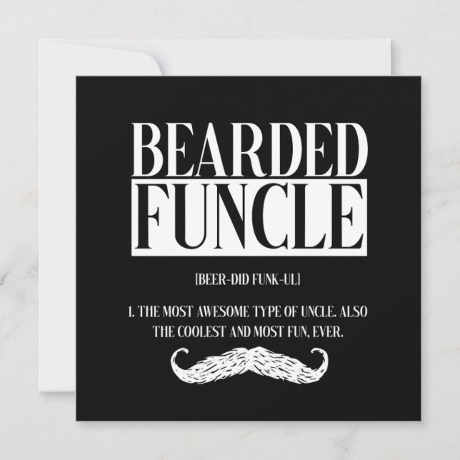 Convite Bearded Funcle Uncle Nephew Niece Godfather Gift (Frente)