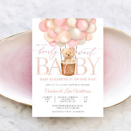 Convite Bearly Wait Balloon Baby Shower Invitation