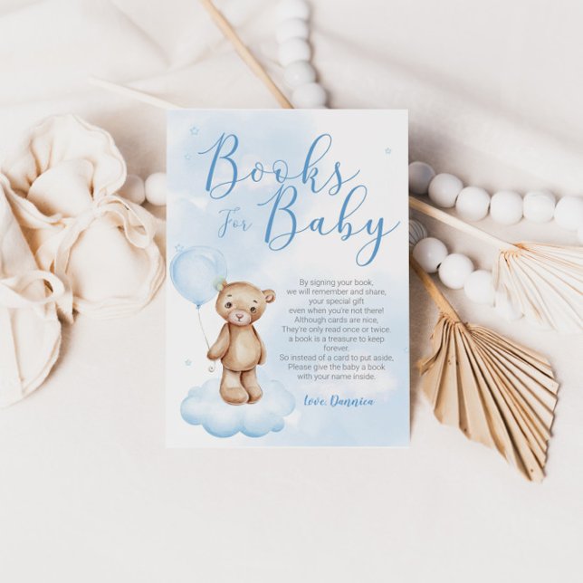 Convite Bearly Wait Sky Baby Shower Book Request Card (Criador carregado)