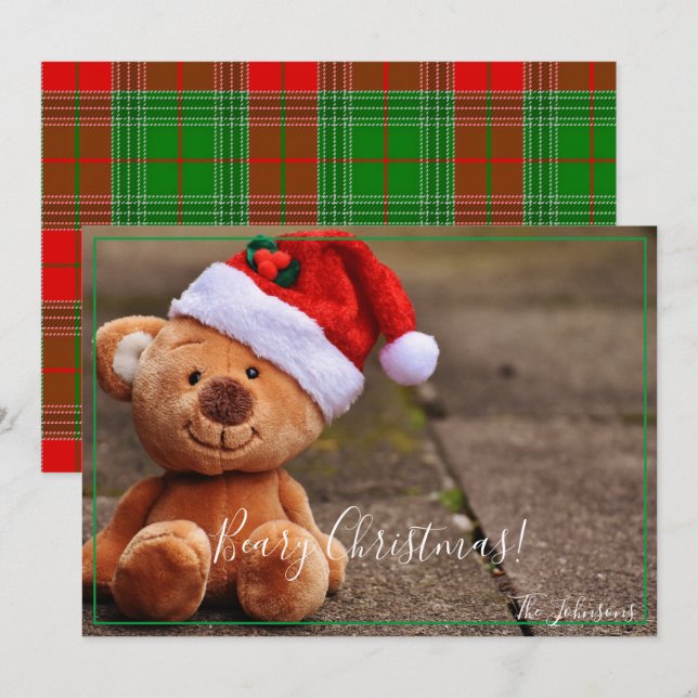 Convite Beary Christmas (Frente/Verso)