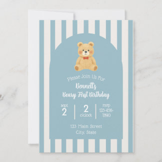 Convite Beary First Birthday Invitation