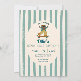 Convite Beary First Birthday Party Invitation