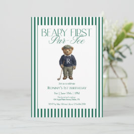 Convite Beary First Par-Tee Golf 1st Birthday