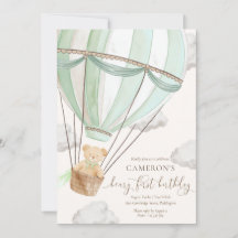 Beary First Teddy Bear Hot Air Balloon Aniversário