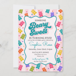 Convite Beary Sweet Candy Gummy Bear Birthday Invitation