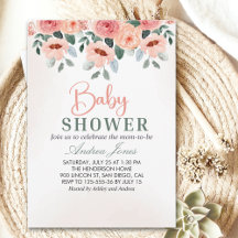 Beatiful Water Color Flowers Garden Baby Shower