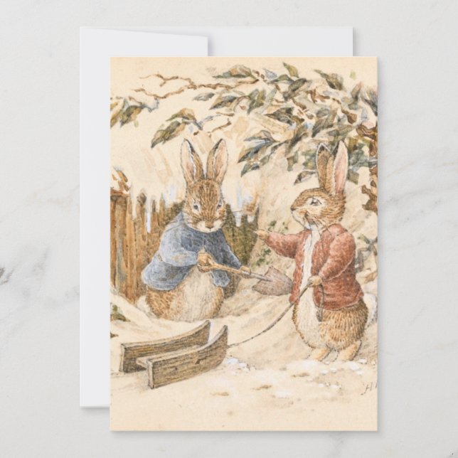 Convite Beatrix Potter Winter Season (Frente)