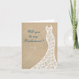 Convite Beautiful Beach Will you be my Bridesmaid Card