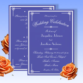 Convite Beautiful Blue All In One RSVP Website Wedding
