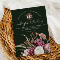 Beautiful Boho Floral on Green Photo