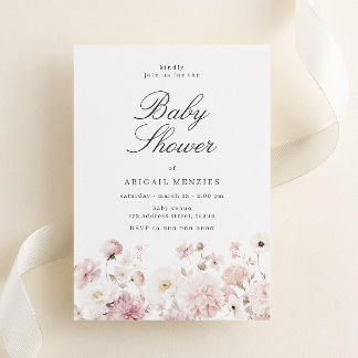 Convite Beautiful Elegant Floral Baby Shower