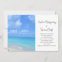 Convite Beautiful Turquoise Tropical Beach Wedding