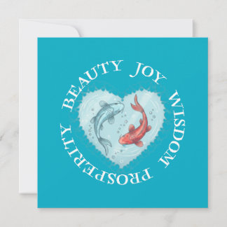 Convite Beauty , Joy, Wisdom Prosperity Koi 
