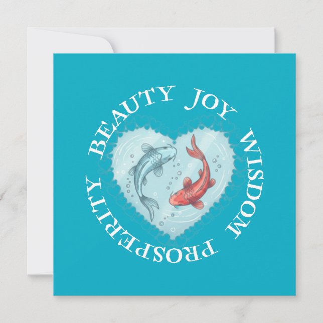 Convite Beauty , Joy, Wisdom Prosperity Koi  (Frente)