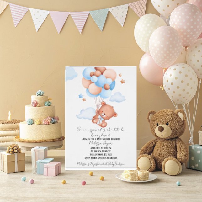 Convite Beauty Loved Baby Shower Invitation  (Personalize this cute beary love baby shower invitation. )