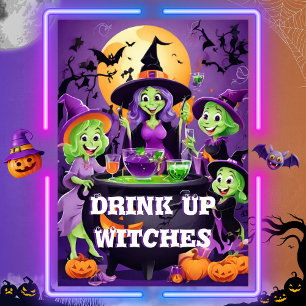 Convite Beba Bruxas! Noite das Meninas do Halloween