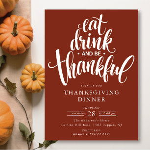 Convite Beba E Seja Janto De Ação De Graças