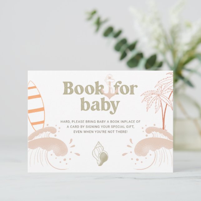 Convite Bebê a Bordo de Prancha de Surf Livro para Bebê Ca (Em pé/Frente)