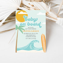Bebê a Bordo Surfando Praia Chá de Bebê