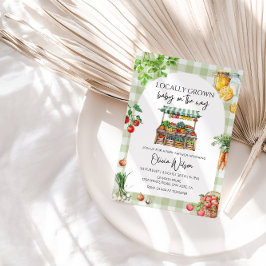 Convite Bebê a Caminho Cultivado Localmente – Tema Rústico