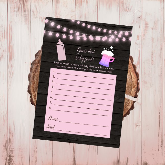 Convite Bebê A Comer Rosa Adivinha O Jogo Do Chá Da Comida (Criador carregado)