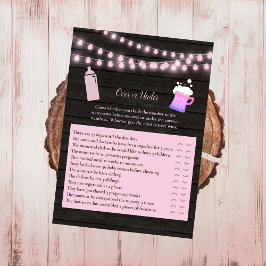 Convite Bebê a reproduzir cor-de-rosa sobre ou sob jogo de