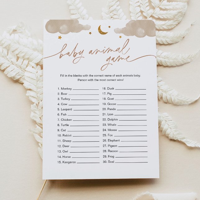 Convite Bebê Animal Game Twinkle Little Star Chá de fralda (Criador carregado)