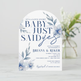 Convite Bebê Arqueado Acaba de Dizer Sim Floral Branco Com