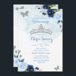 Convite Bebê Azul e Borboleta Marinho Charra 15 Anos 3<br><div class="desc">Bebê Azul e Borboleta Marinho Charra 15 Anos 3 ConviteMis Quince Anos,  15 Aniversário</div>