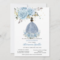 Bebê Azul Floral Dourada Quinceañera Princesa Vest