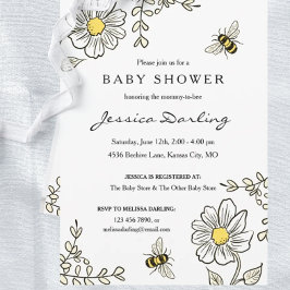 Convite Bebê Bebê - Chamas para Chá de Abelhas