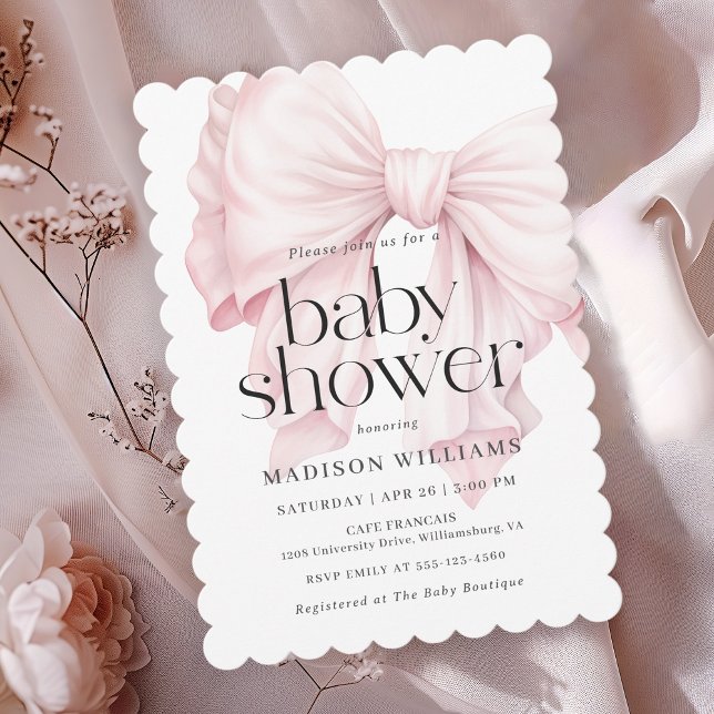 Convite Bebê-Bebê Rosa Bonita (Available in both printed and instant download digital formats.)