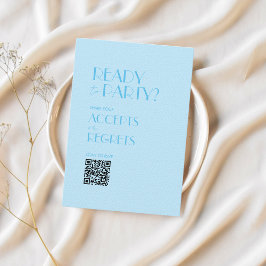 Convite Bebê Blue Ocean Bold Weding Código QR RSVP
