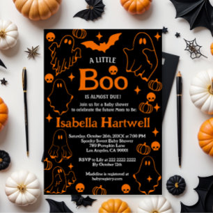 Convite Bebê bonito no caminho - Chá de fraldas de Hallowe