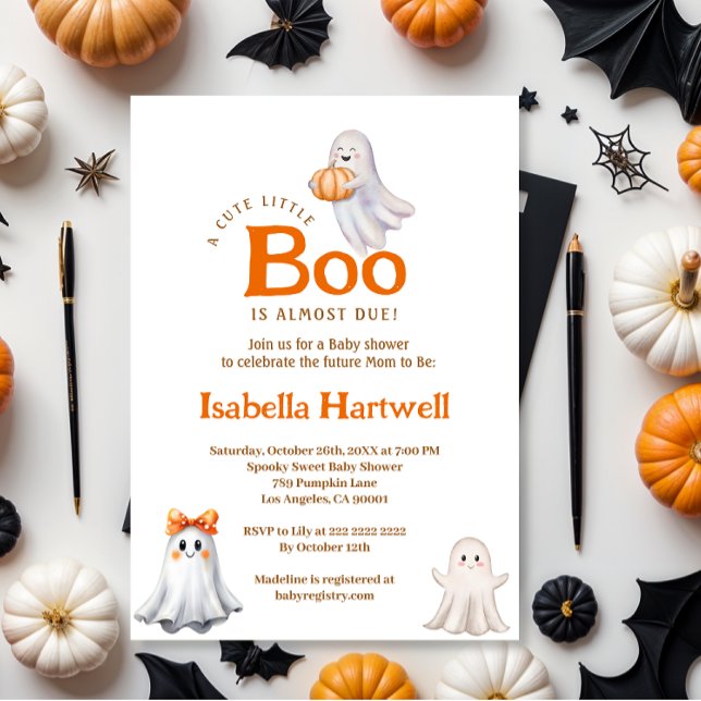 Convite Bebê bonito no caminho - Chá de fraldas de Hallowe (Criador carregado)