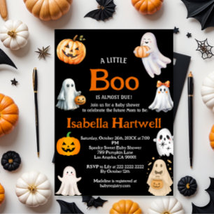 Convite Bebê bonito no caminho - Chá de fraldas de Hallowe