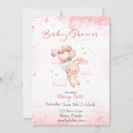 Convite Bebê Bunny com bebê de balões