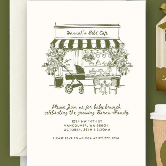 Convite Bebe Cafe | bebê está fervendo | BAB temática de c (Criador carregado)