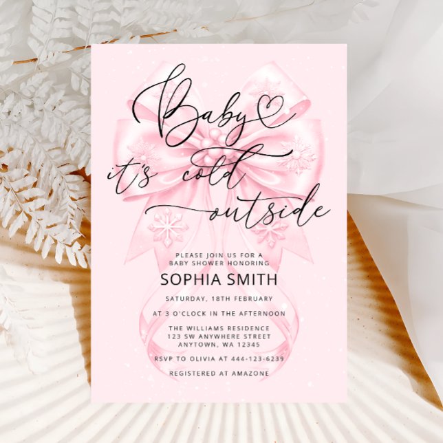 Convite Bebê Chá de fraldas é frio lá fora (Criador carregado)