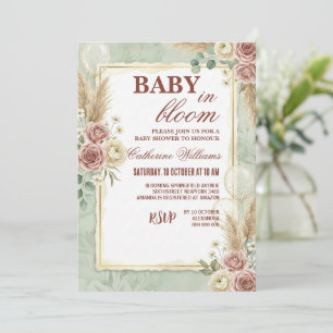 Convite Bebê Chupeta Balões Verde Oliva Chupeta Baby Showe