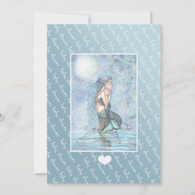 Convite Bebê - Chuveiro Convida Sereia e Bebê (Frente)